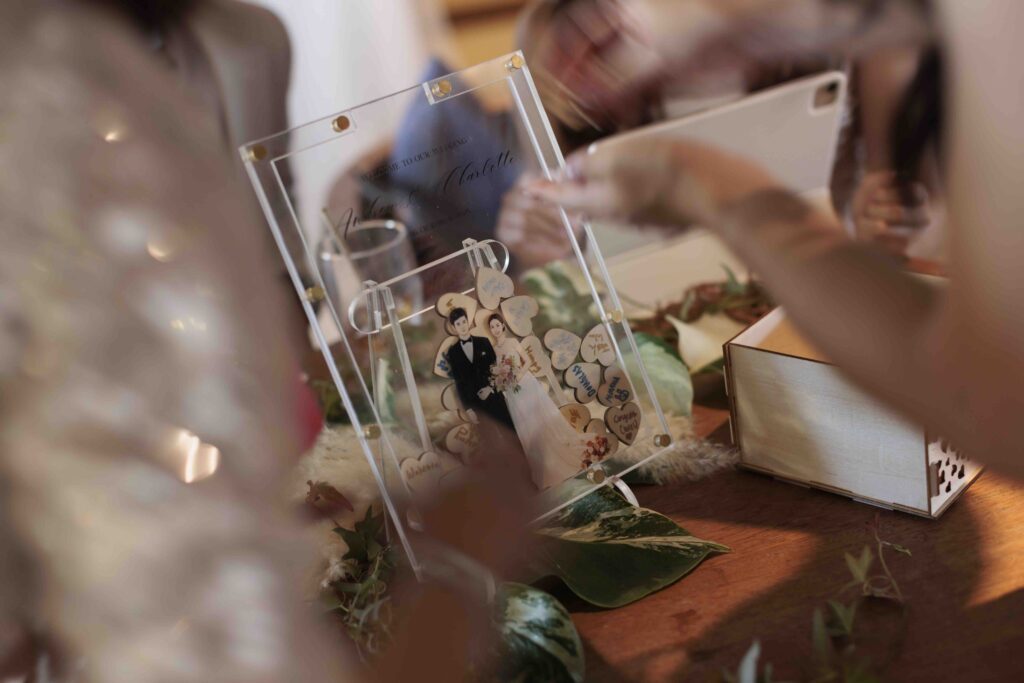 Luxury wedding welcome space decoration at a destination wedding in Okinawa, Japan
