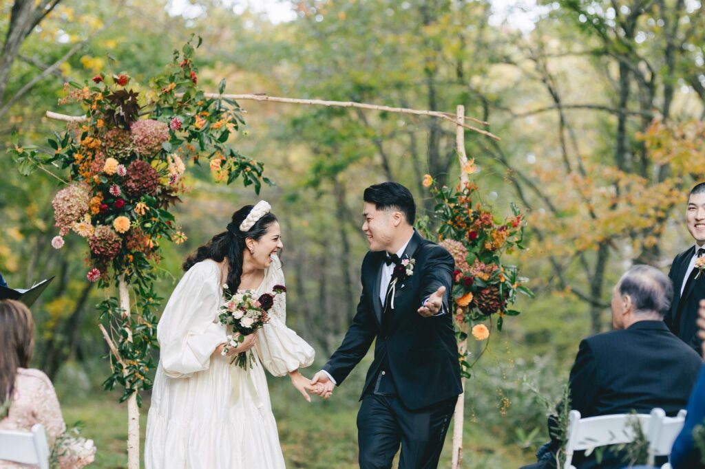 Outdoor wedding celebration in Japan